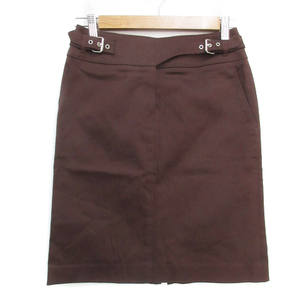 k Miki .k Kumikyoku KUMIKYOKU tight skirt knee height slit belt plain 1 tea Brown /FF47 lady's 