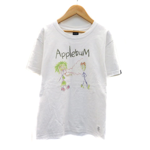 アップルバム APPLEBUM Tシャツ カットソー 半袖 ラウンドネック プリント M マルチカラー 白 ホワイト /YK39 レディース