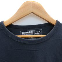 ティンバーランド Timberland Tシャツ カットソー 半袖 ラウンドネック 無地 M 紺 ネイビー /YK33 メンズ_画像3