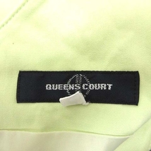 クイーンズコート QUEENS COURT タイトワンピース ひざ丈 ノースリーブ 2 黄緑 イエローグリーン /CT レディース_画像6