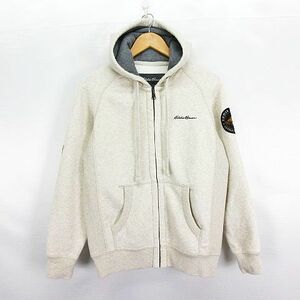 エディーバウアー EDDIE BAUER パーカー ジャケット 長袖 ジップアップ ロゴ 裏起毛 XS ライトベージュ ※EKM メンズ