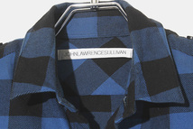 JOHN LAWRENCE SULLIVAN ジョンローレンスサリバン チェック 半袖シャツ 34 BLUE ブルー /◆ メンズ_画像3