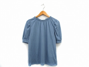 ロペピクニック ROPE Picnic カットソー Tシャツ 半袖 フリル襟 コットン 38 ライトブルー 水色 /KT29 レディース