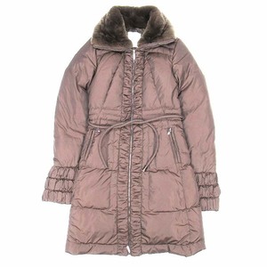 モンクレール MONCLER アマンダ AMANDA ラビット ファー ダウン ジャケット コート ブルゾン ベルト ベルテッド ナイロン ギャザー FE4