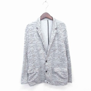  azur bai Moussy AZUL by moussy cardigan tailored color total pattern thin long sleeve M gray /TT31 lady's 