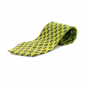 バリー BALLY ネクタイ レギュラータイ シルク 円形柄 黄緑 イエローグリーン /IN ■OS メンズ