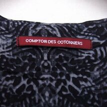 コントワーデコトニエ COMPTOIR DES COTONNIERS ワンピース 膝下 総柄 長袖 Vネック 9 チャコール 灰 /HT23 レディース_画像3