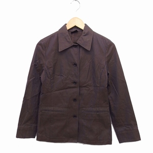  Ballsey BALLSEY Tomorrowland turn-down collar jacket outer single plain cotton cotton Brown tea /FT5 lady's 