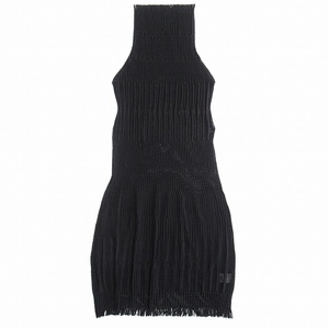  beautiful goods 13aw Issey Miyake eipok product dyeing en Boss pleat processing One-piece dress no sleeve fringe 2 black lady's *5