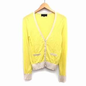  Untitled UNTITLED cardigan bai color simple switch rib long sleeve V neck 2 yellow yellow /HT13 lady's 