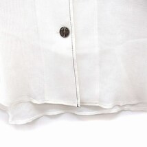 ジーナシス JEANASIS テーラードジャケット シングル 五分袖 透け感 無地 ゆったり F オフホワイト 白 /FT32 レディース_画像6