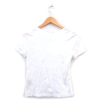 ナチュラルビューティー NATURAL BEAUTY カットソー Tシャツ 半袖 スクエアネック フリル シンプル 36 ホワイト 白 /KT15 レディース_画像2