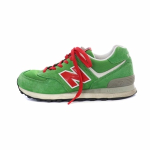 ニューバランス NEW BALANCE ローカットスニーカー シューズ スエード 23.5cm 緑 グリーン 赤 レッド ML574UV /IN ■OS レディース