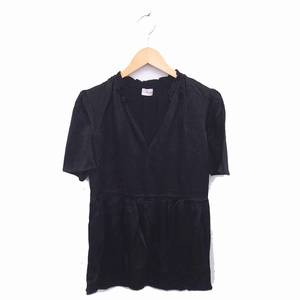 baimare- Nevil ga-BY MALENE BIRGER tunic V neck pull over thin short sleeves 34 black black /TT20 lady's 