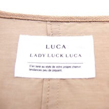 レディラックルカ LADY LUCK LUCA ジャケット ノーカラー 七分袖 シンプル 38 ライトブラウン 茶 /KT31 レディース_画像3