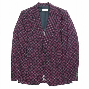  beautiful goods Dries Van Noten DRIES VAN NOTEN ok tagon dot total pattern tailored jacket blaser cotton unlined in the back spring for summer 46 purple 