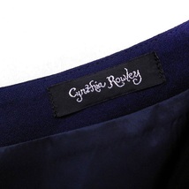 シンシアローリー CYNTHIA ROWLEY フレア ワンピース ドレス ひざ丈 半袖 レース モチーフ 2 ネイビー 紺 /FT37 レディース_画像3