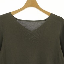 N.Natural Beauty Basic N.ナチュラルビューティーベーシック 21AW 総針Vネック五分袖ニット カットソー M グレー /DF ■OS レディース_画像5