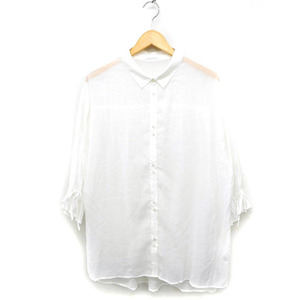  Olive des Olive OLIVE des OLIVE 7 minute sleeve shirt blouse back gya The - plain easy F eggshell white white /FT22 lady's 