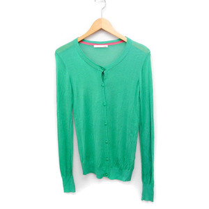  Moussy moussy knitted cardigan long sleeve plain rayon F green green /FT35 lady's 