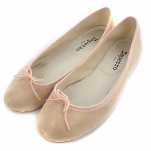 レペット Repetto サンドリオン バレエシューズ パンプス フラット ラメ リボン 39.5 25cm ベージュ ゴールド ■OF /SI30 レディース