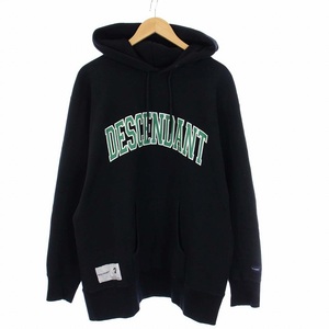 ディセンダント TEAM HOODED SWEATSHIRT チームフーデッドスウェットシャツ パーカー プルオーバー 長袖 アーチロゴ 裏起毛 2 M 黒