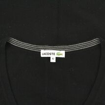 ラコステ LACOSTE 長袖ドレス ワンピース ニット ひざ丈 Vネック ウール 水玉 ドット 42 L 黒 ブラック グレー 白 ホワイト EF048S_画像6