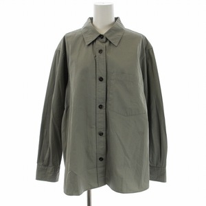 マーガレットハウエル ドライコットンポップリン DRY COTTON POPLIN シャツ ブラウス レギュラーカラー 長袖 3 L グレー 0253502 /SI16