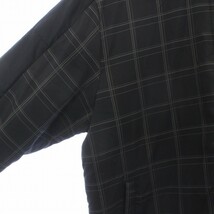 ルコックスポルティフ le coq sportif 中綿ジャケット アウター チェック ジップアップ フード ロゴ 刺繍 M 黒 ブラック QMMMJK01_画像6