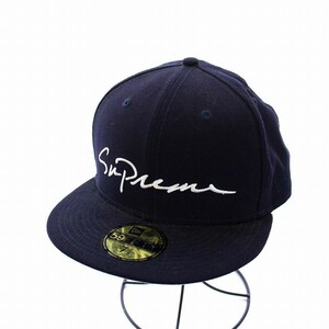 シュプリーム SUPREME Classic Script NEW ERA CAP ベースボールキャップ 野球帽 ロゴ刺繍 58.7cm 紺 ネイビー /KH メンズ