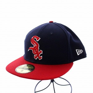 ニューエラ NEW ERA 59FIFTY GENUINE MERCHANDISE SOX ベースボールキャップ 野球帽 ロゴ刺繍 8 63.5cm 紺 赤 ネイビー レッド