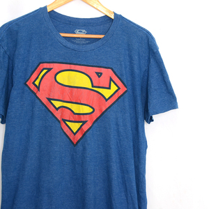 MT2378 スーパーマン SUPERMAN Tシャツ L 肩52 映画 アメコミ メール便可 xq