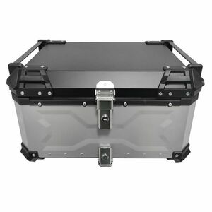 xo**18リアボックス シルバー トップケース 65Lアルミ製品 ツーリング バックレスト装備 持ち運び可能