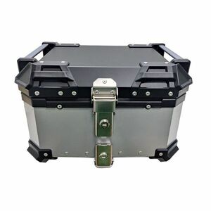 xo**06リアボックス シルバー トップケース ブラック アルミ製品 ツーリング バックレスト装備 持ち運び可能45L