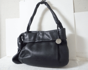  Furla FURLA leather black black handbag lady's 