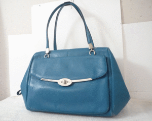  Coach COACH leather light blue light blue 2WAY shoulder .. shoulder handbag lady's 