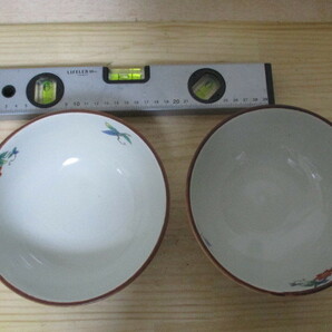 N148-48S 大鉢2客 花柄 陶器 中古 （20-下）の画像3