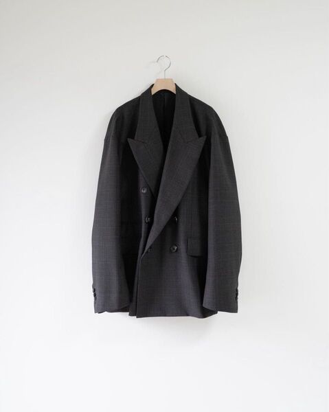 Oversized Double Breasted peaked Jacket stein