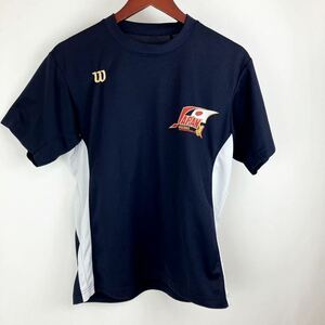 Wilson ウイルソン 半袖 Tシャツ メンズ ジュニア 紺 ネイビー BASEBALL 野球 スポーツ トレーニング ウェア ドライ 速乾 メッシュ