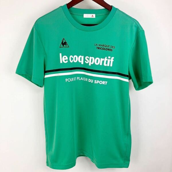 大きいサイズ le coq sportif ルコックスポルティフ 半袖 Tシャツ メンズ O XL 緑 グリーン カジュアル スポーツ トレーニング ウェア 速乾