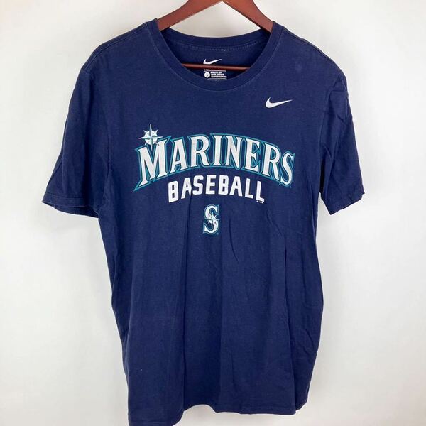 大きいサイズ NIKE ナイキ 半袖 Tシャツ メンズ L 紺 ネイビー カジュアル スポーツ トレーニング ウェア マリナーズ baseball 野球