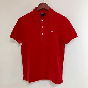 LACOSTE ラコステ 半袖 ポロシャツ メンズ 3 S 赤 レッド カジュアル スポーツ トレーニング golf ゴルフ ウェア シンプル ワンポイント