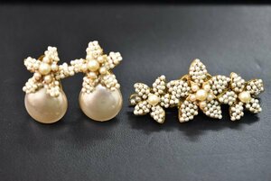 Miriam Haskell Miriam Haskell ba lock pearl brooch earrings Vintage jewelry 2 point summarize 