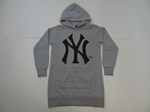 ■0525■ヤンキース YANKEES MLB Majestic ロング丈 パーカー M レディース●