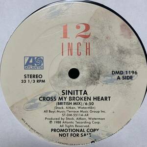 ◆ Sinitta - Cross my broken heart (British Mix) ◆12inch US盤 Promo ディスコ!!