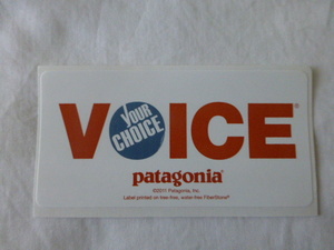 patagonia VOICE YOUR CHOICE ステッカー 2011 Patagonia、Inc.パタゴニア PATAGONIA patagonia VOICE YOUR CHOICE