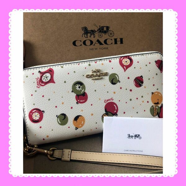 COACH オーナメント プリント ジップアラウンド 長財布 C7410 コーチ 長財布 新品　未使用