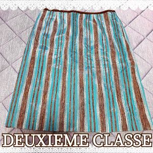 『25』Deuxieme Classe スカート シルク混合 ドゥーズィエムクラス 美品　ストライプ 