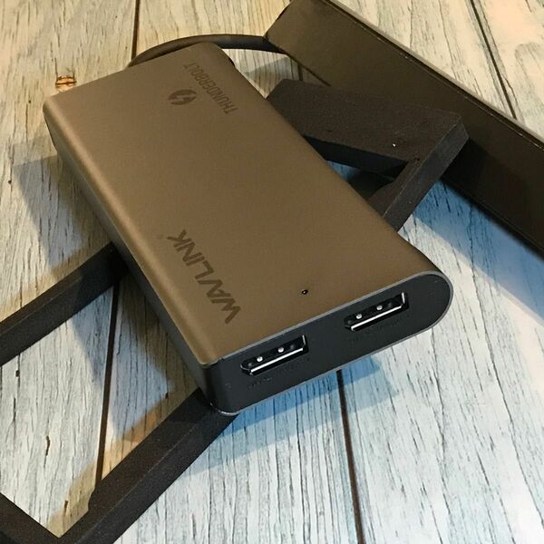 WAVLINK 4in1 Thunderbolt 3 Mini ドッキングステーション サンダーボルト3グレー