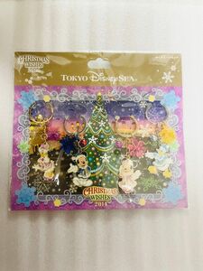 新品未開封　★ディズニーシー★ クリスマス　キーチェーン　鈴付き　4点セット　 東京　 TDS ディズニーシーお土産 キーチェーン